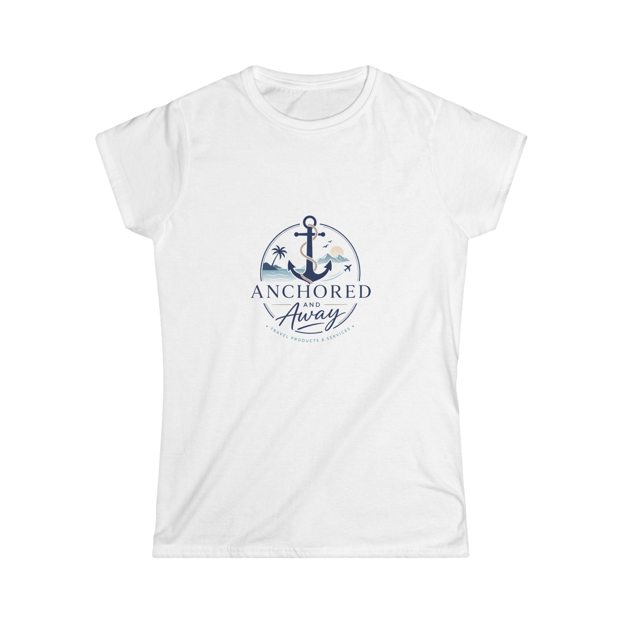 Anchored Away Women's Tee — Nautical Anchor Graphic Shirt