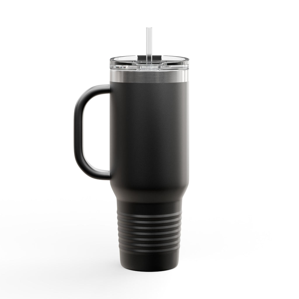 Anchored Away 40oz Insulated Travel Mug — Nautical Anchor Sunset Design