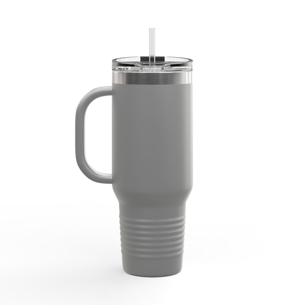 Anchored Away 40oz Insulated Travel Mug — Nautical Anchor Sunset Design