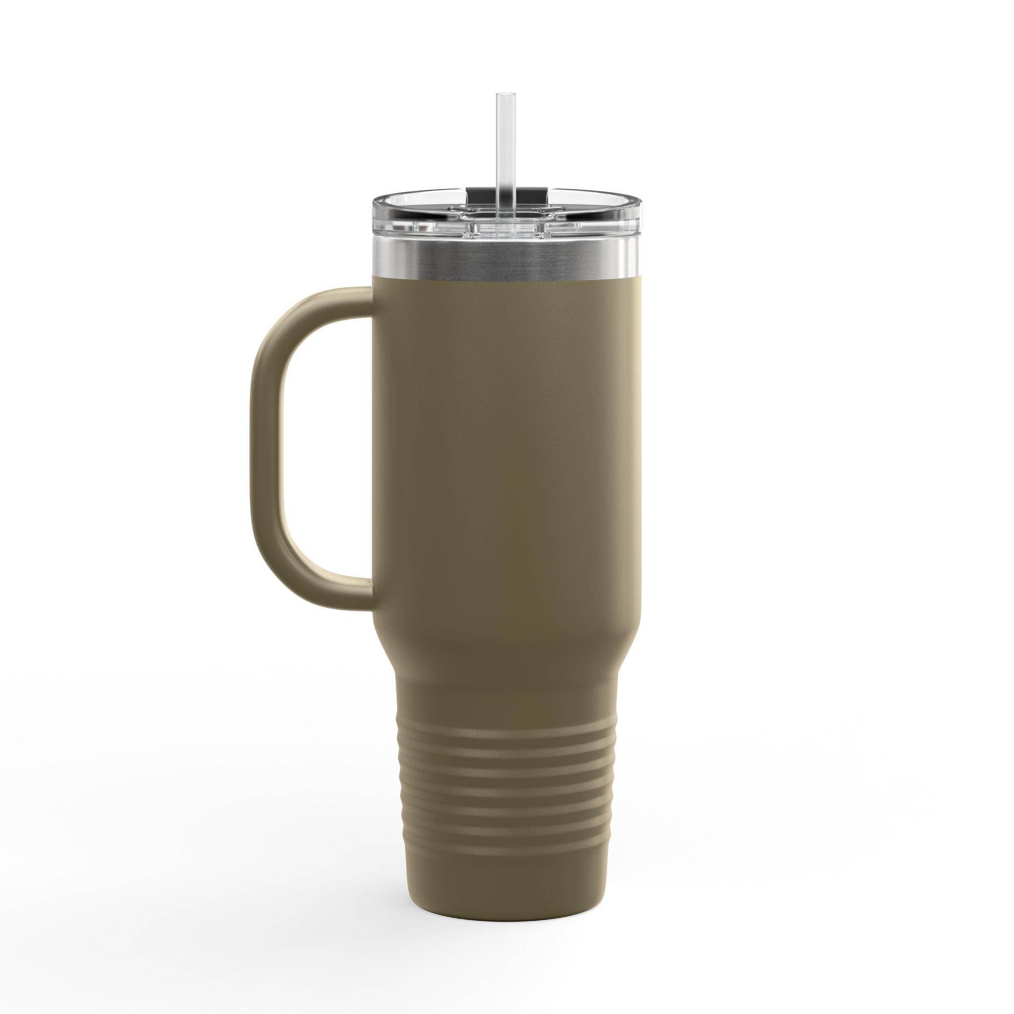 Anchored Away 40oz Insulated Travel Mug — Nautical Anchor Sunset Design