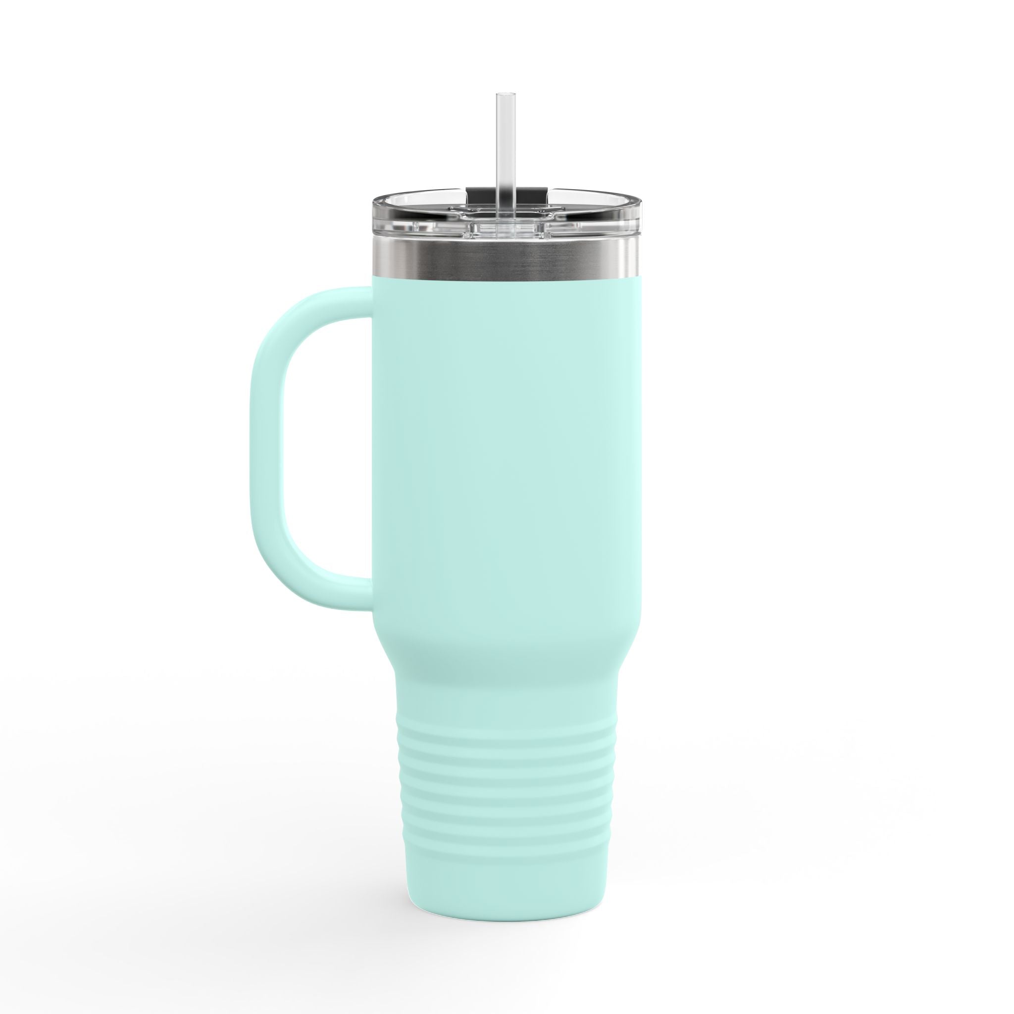 Anchored Away 40oz Insulated Travel Mug — Nautical Anchor Sunset Design