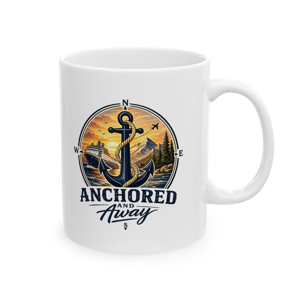 Ceramic Mug — Vintage Anchored Fishing Emblem Coffee Cup (11oz & 15oz)