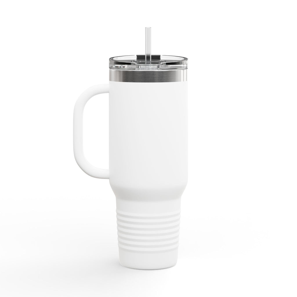 Anchored Away 40oz Insulated Travel Mug — Nautical Anchor Sunset Design