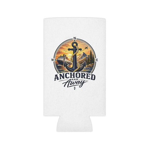 Anchored and Away Nautical Can Cooler